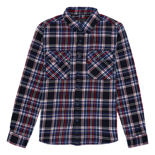 13 1/2 Woodland check shirt navy/red