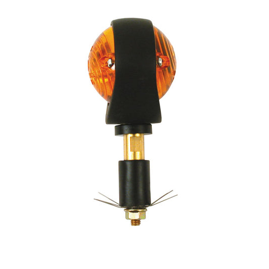 Full Size Bulls-Eye, In-Bar Turn Signals. Black. Amber Lens