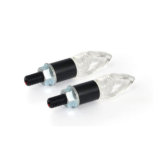 Crystal, LED Turn Signal Set. Black Stem