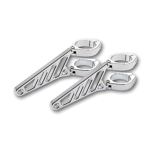 Fingers, Adj. Headlamp Bracket Assembly Long 38-41mm. Chrome
