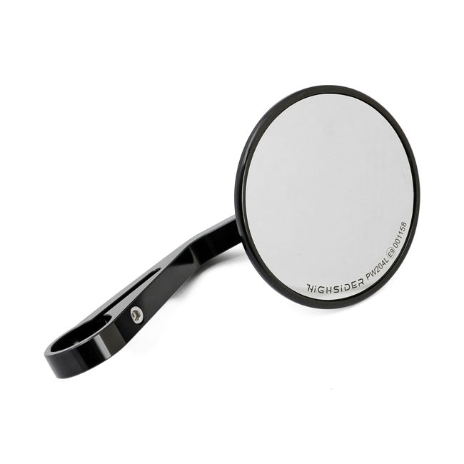 Montana Round Mirror, Clamp-On, L&r. Black