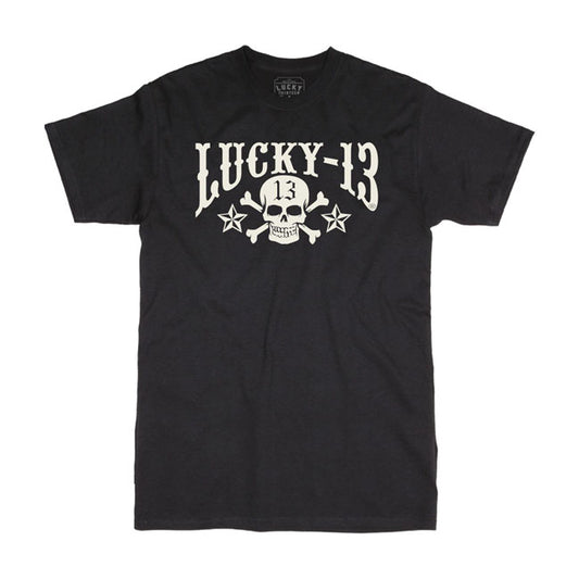 Lucky 13 Skull Stars T-Shirt - Black - image 2