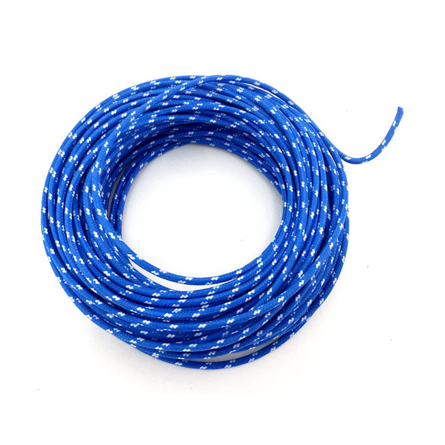 Classic Cloth Covered Wiring, 25ft. Roll. Blue/white