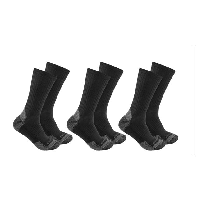 Carhartt Cotton Blend Crew Sock 3 Pack Black - Carhartt product image