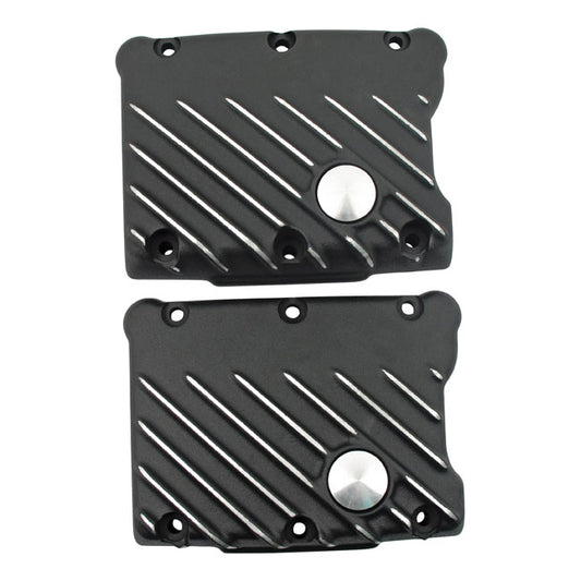 EMD, Twin Cam Snatch Rocker Cover Set. Black Cut