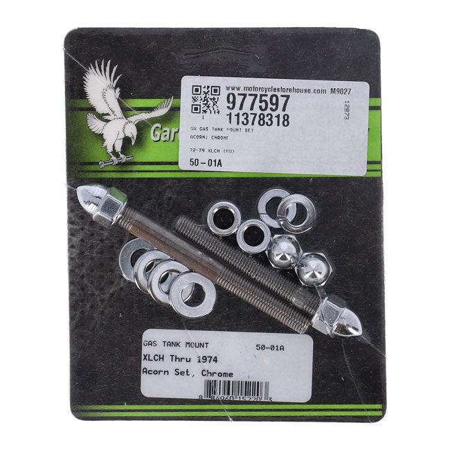 Gardner-Westcott, Gas Tank Mount Kit. Chrome Acorn