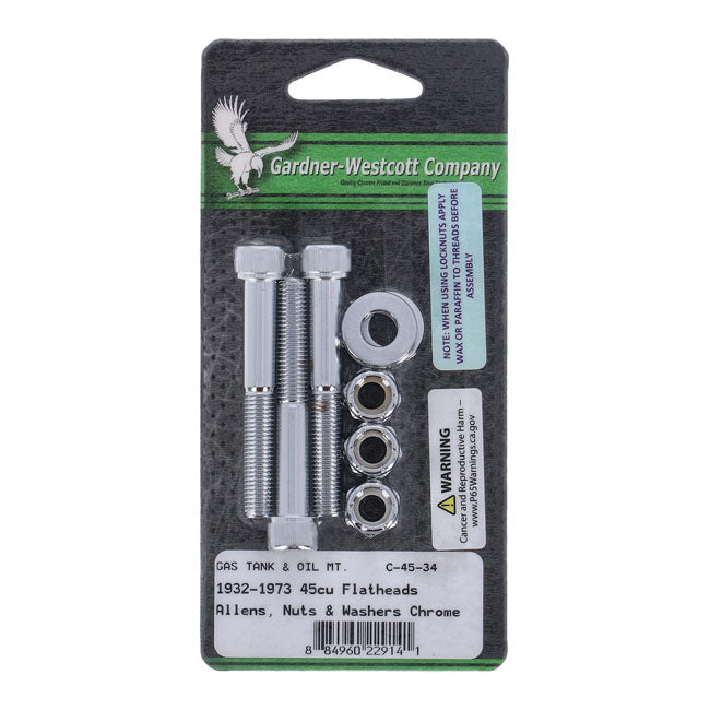 Gardner-Westcott, Gas Tank & Oil Tank Mount Kit. Allen Head