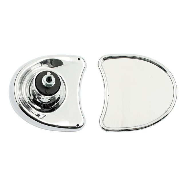 Touring Fairing Mount Mirror Kit. Single Vision, Chrome