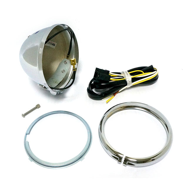 4-1/2" Mini Headlamp, Shell Only. Chrome