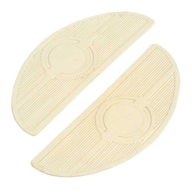 Oval Shaped Floorboard Pads. Rider. White