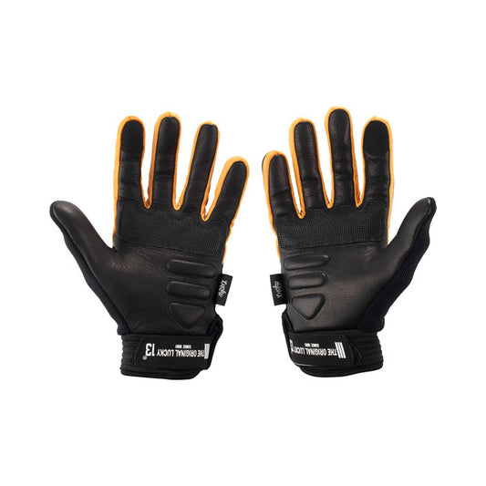 Lucky 13 Pirate Skull gloves black /yellow