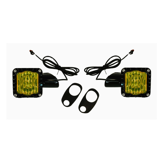 Custom Dynamics Shark Demon yellow/yellow fr. turn signals - Custom Dynamics indicator lights led at Pedro's Parts