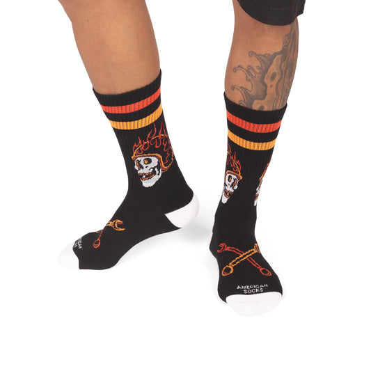 American socks Mid High Piston Rebels socks black