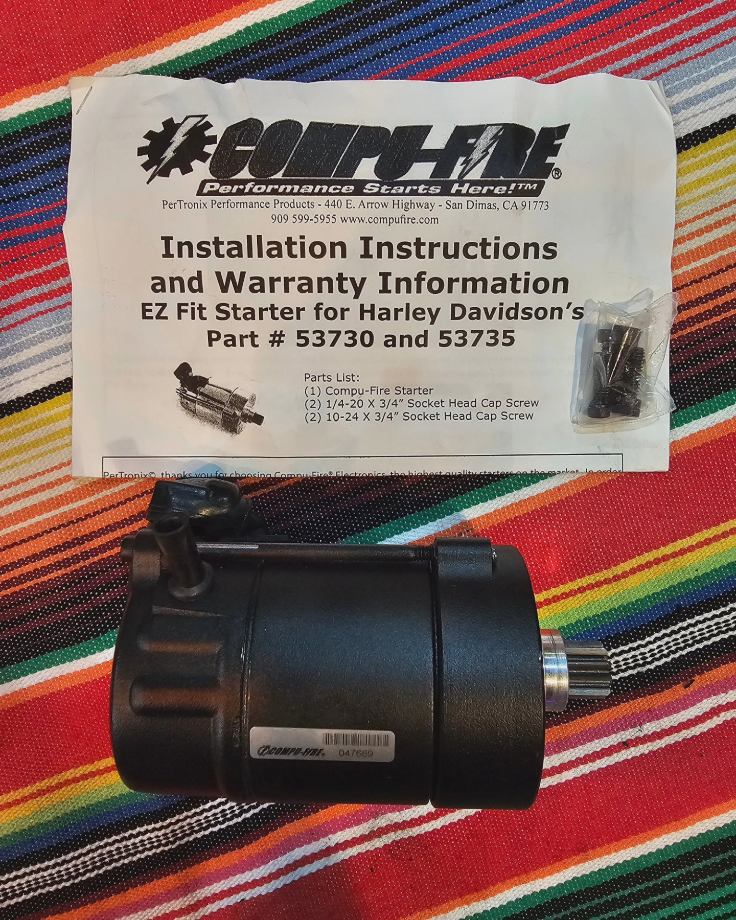 Compu Fire Baby Starter in Black Finish For Harley Davidson 1965-1988 B.T. 53735