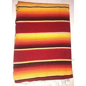 Large Two Color Sarape/Saltillo Blanket - Red/Yellow