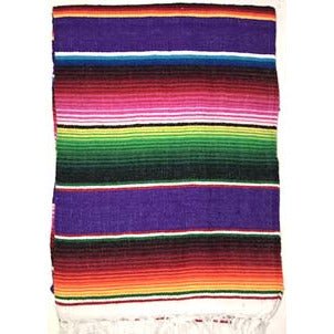 Large Sarape/Saltillo Mexican Blanket - Purple