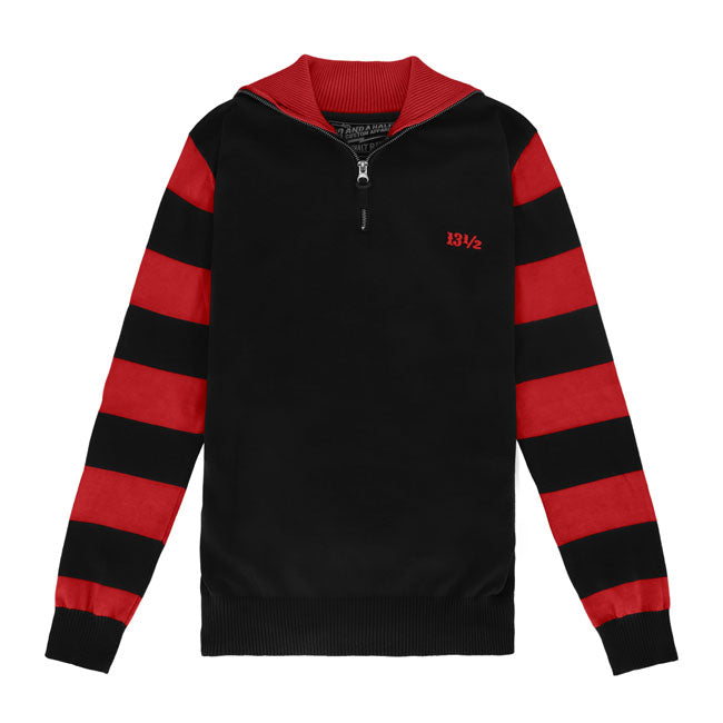 13 1/2 Outlaw half-zip sweater black/red