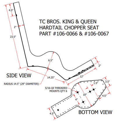 TC Bros. King & Queen Hardtail Seat - Pleated