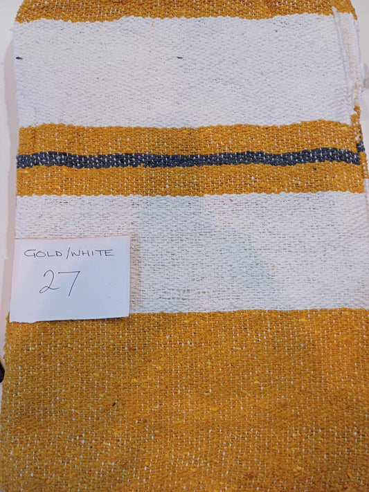 Falsa Mexican Blanket 73" x 48" Gold/White