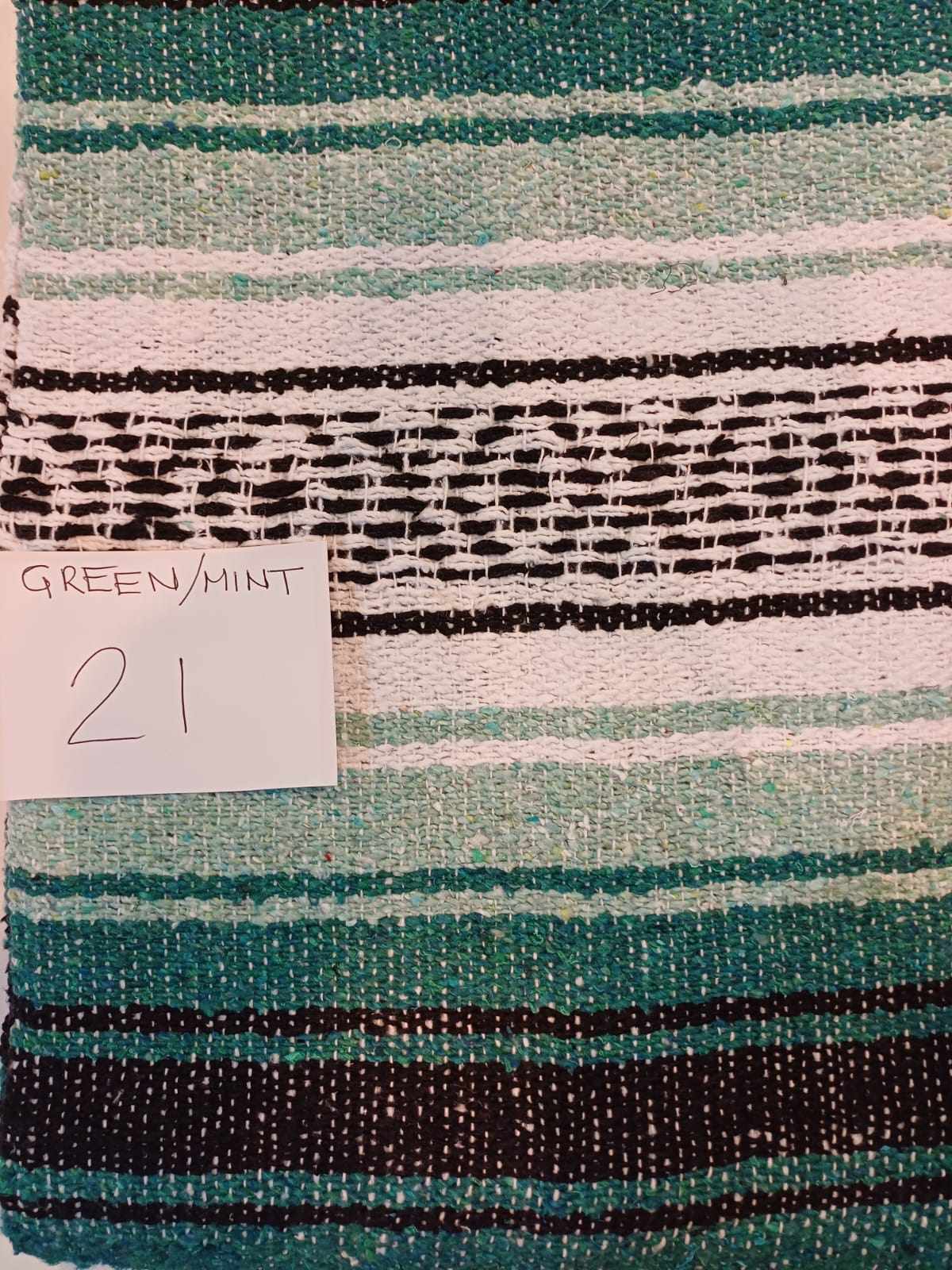 Falsa Mexican Blanket 73" x 48" Mint/Green