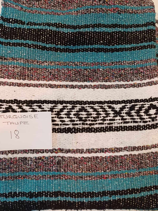 Falsa Mexican Blanket 73" x 48" Turquoise