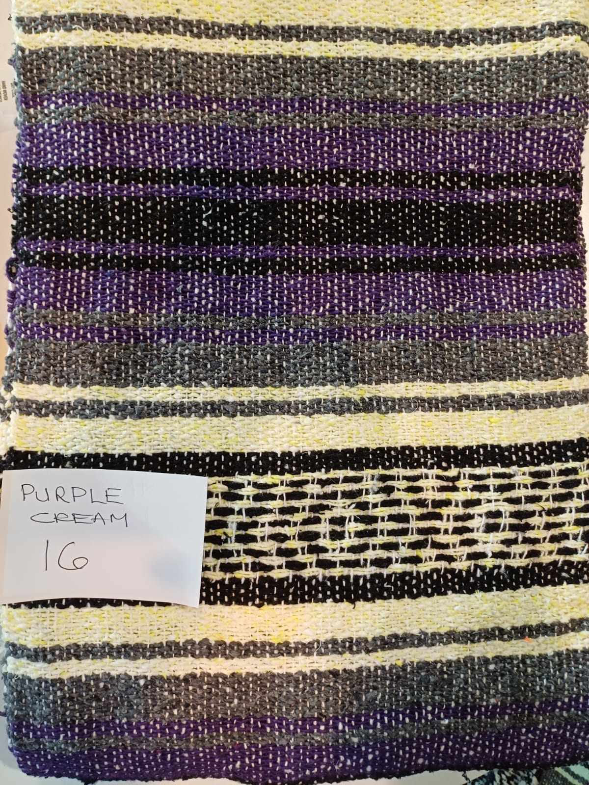Falsa Mexican Blanket 73" x 48" Purple/Cream