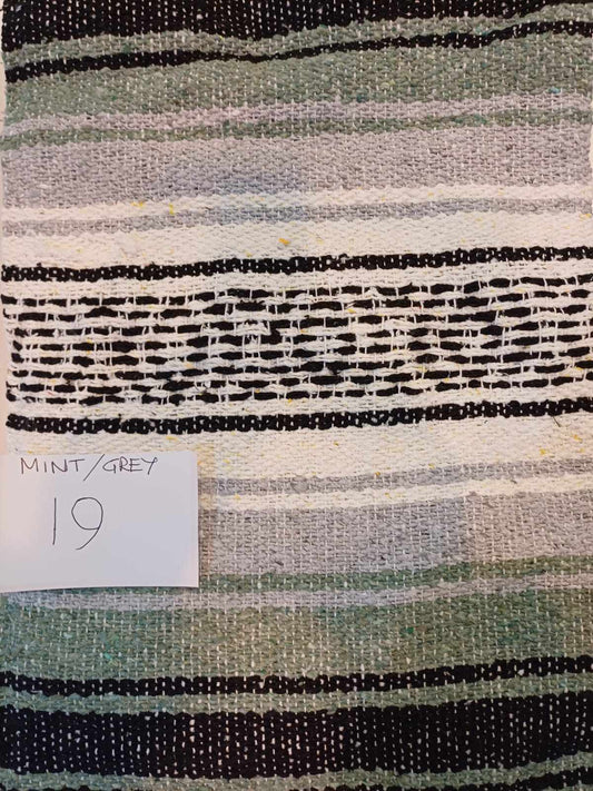 Falsa Mexican Blanket 73" x 48" Mint/Grey