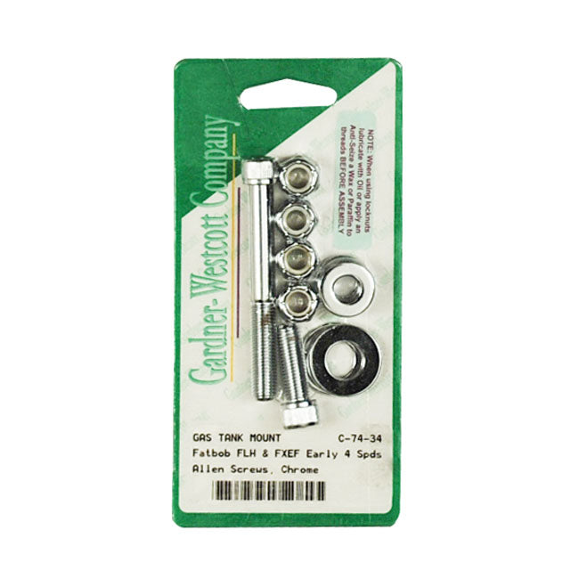 Gas Tank Mount Kit. Allen Head. Chrome