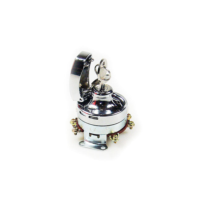 FL Style Ignition Switch, 'Electronic'. Flat Key. Chrome