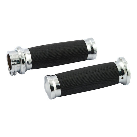Handlebar Grip Set, Caliber. Chrome
