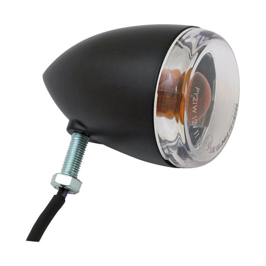 Late-style turn signal assembly. Rear. Matte black - SINGLE