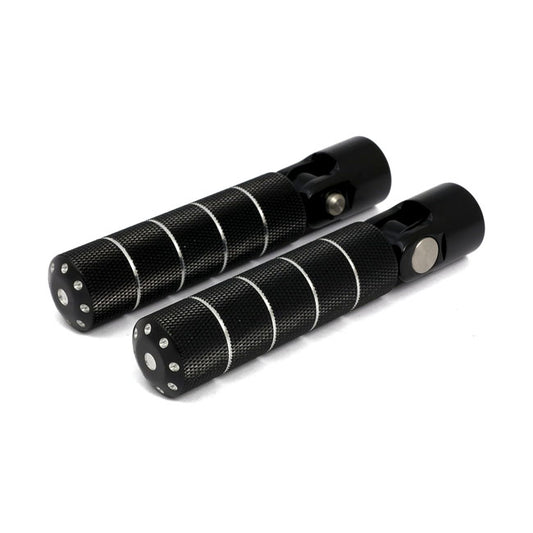 Bomber, Foot Peg Set. Knurled. Black cm