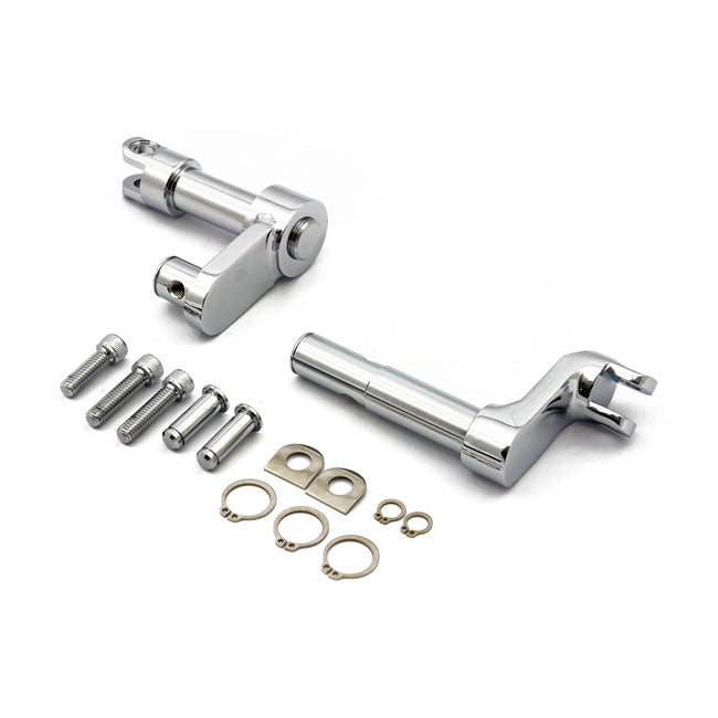 Foot Peg Conversion Bracket Kit. +2" Extended. Chrome