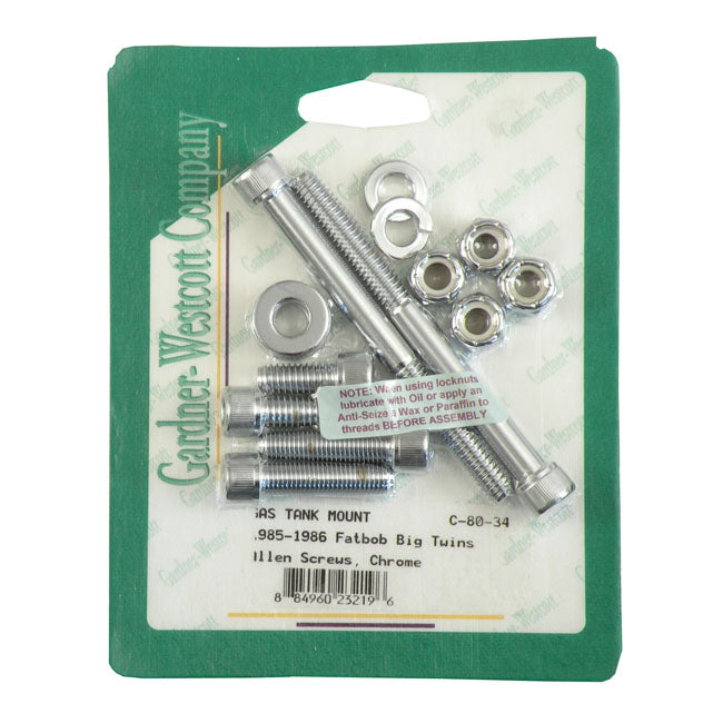 Gas Tank Mount Kit. Allen Head. Chrome