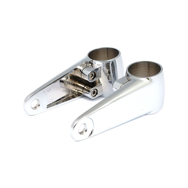 Clampah, Side-Mount Headlamp Bracket Assembly. Chrome