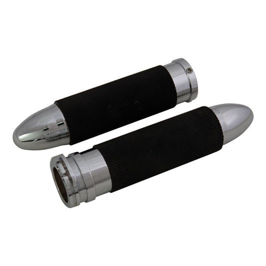 Handlebar Grip Set, Bullet. Chrome