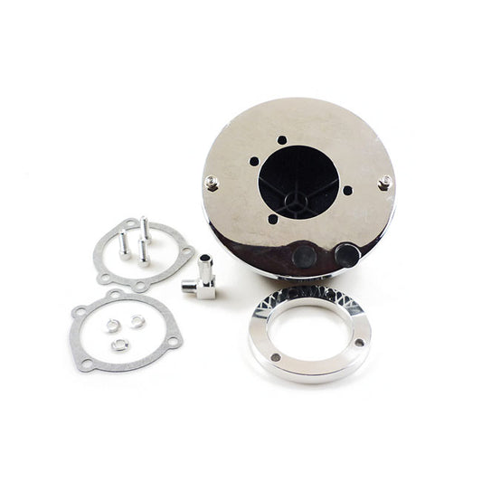 Breather Style Air Cleaner Assembly, Round. Chrome