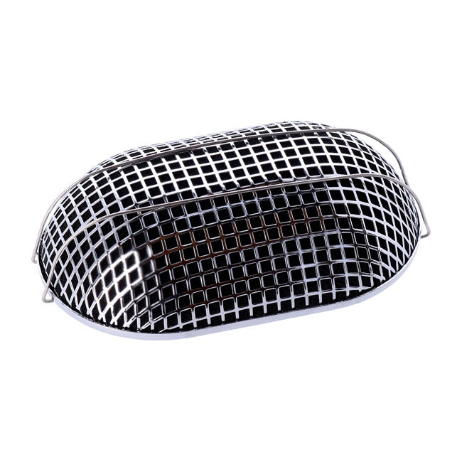 Breather Style Air Cleaner Assembly, Oval. Chrome