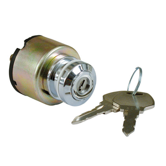 FX Style Ignition Switch 'Thick', Flat Key. Chrome