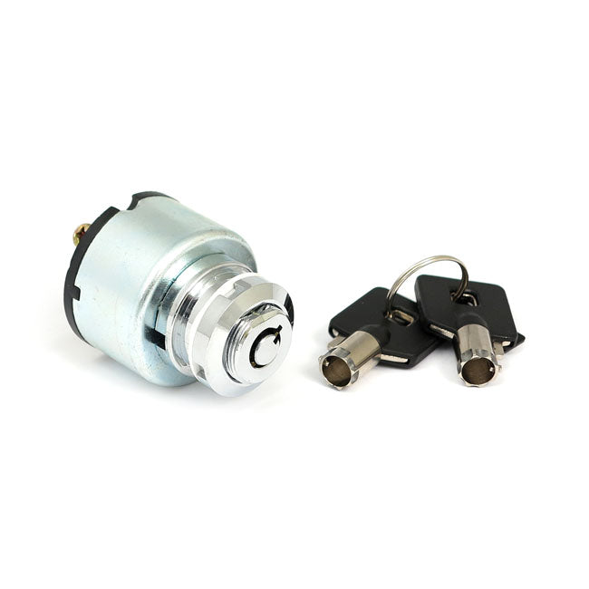 FX Style Ignition Switch 'Thick', Round Key. Chrome