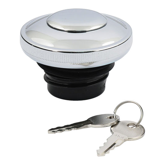 Gas Cap Vented with Lock, Chrome