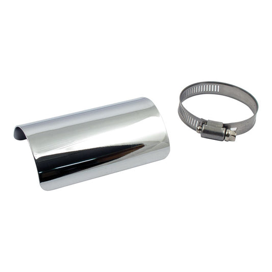 Universal Smooth Heat Shield 4" Long Chrome