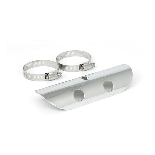 Universal Bullet Hole Heat Shield 7" Long Chrome