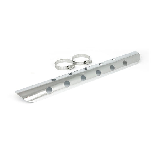 Universal Bullet Hole Heat Shield 18" Long Chrome