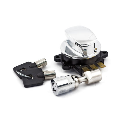96-up Ignition Switch, Side Hinge Type. Chrome