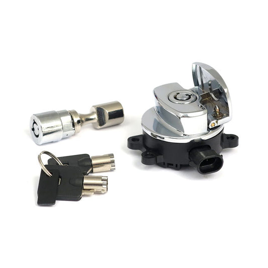 11-up Ignition Switch, Side Hinge Type. Chrome