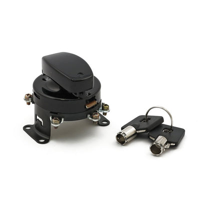 FL Style Ignition Switch. 5-pole, Round Key, Black