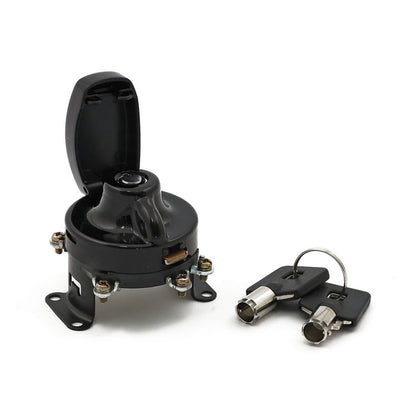 FL Style Ignition Switch. 5-pole, Round Key, Black