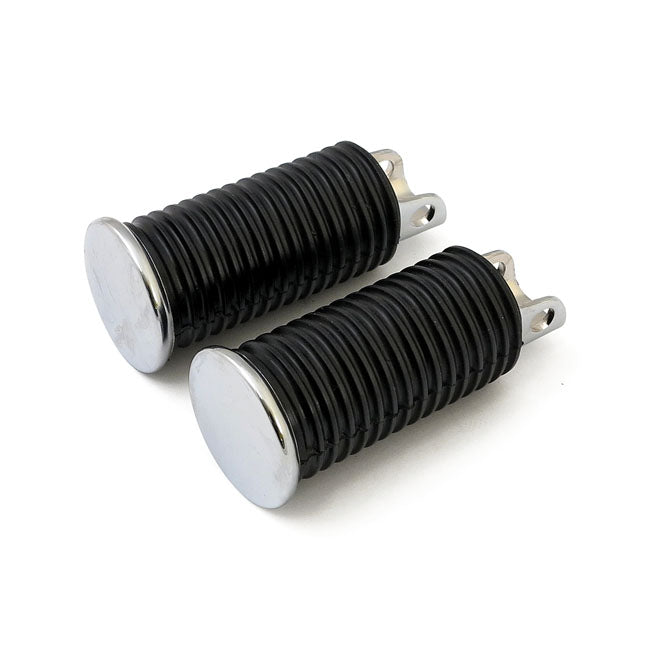 OEM Style Foot Pegs, Large Diameter. Chrome End Cap