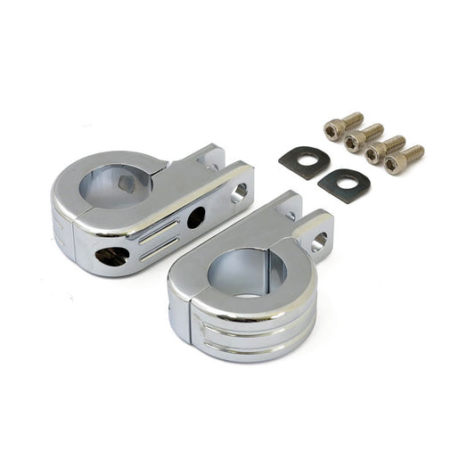 Engine Guard Foot Peg Mount Kit. 1" (25.4mm) Tubing. Chrome